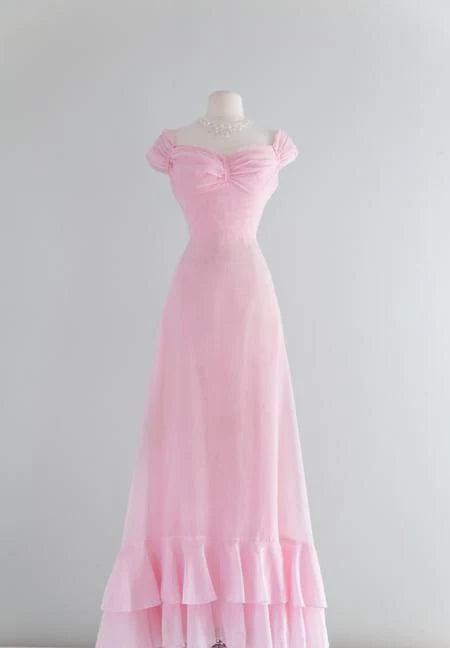 TingPo Wholesale Chic A Line Sweetheart Pink Satin Long Evening Dress Prom Dresses